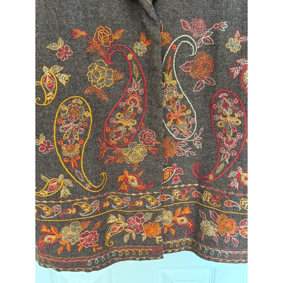 Coldwater Creek Fall Colors Paisley Wool Blend Snap Button Blazer Size 2X - Picture 3 of 11